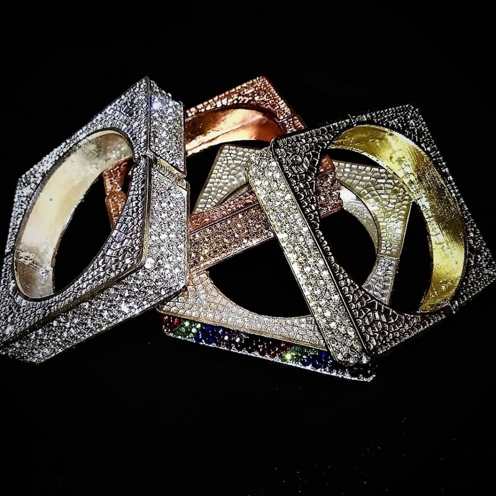 Gold Rhinestone Large Bracelet